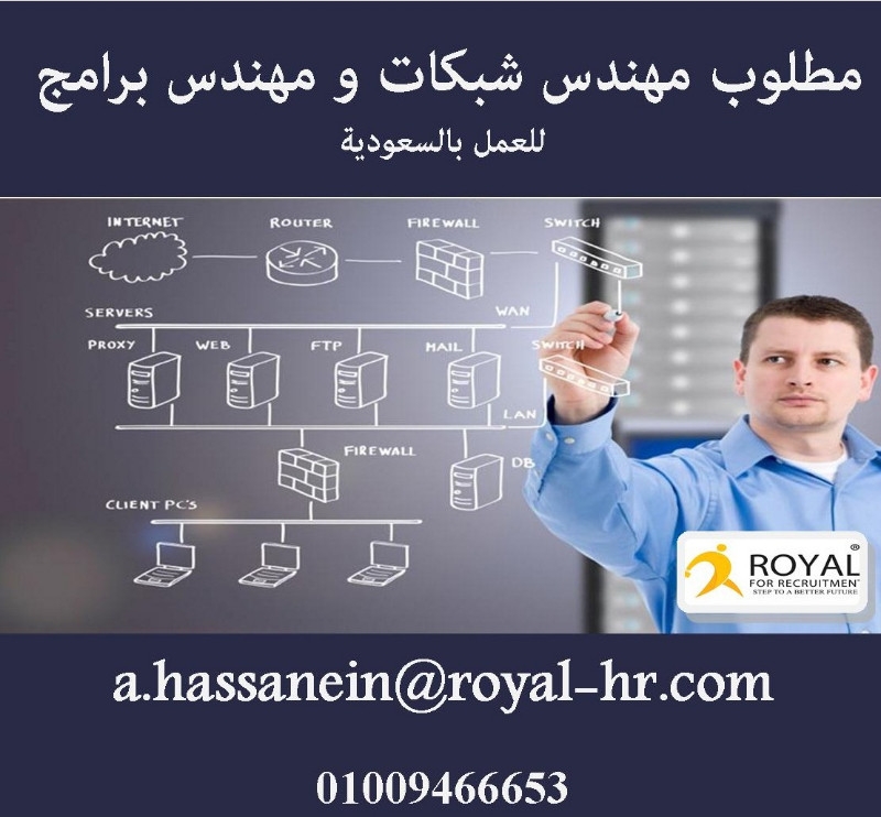 مطلوب مهندس شبكات و مهندس برامج للعمل بالسعودية