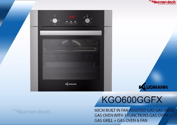 KGO600GGFX فرن كلوجمان فرن غاز بلت ان 60 سم 64 لتر