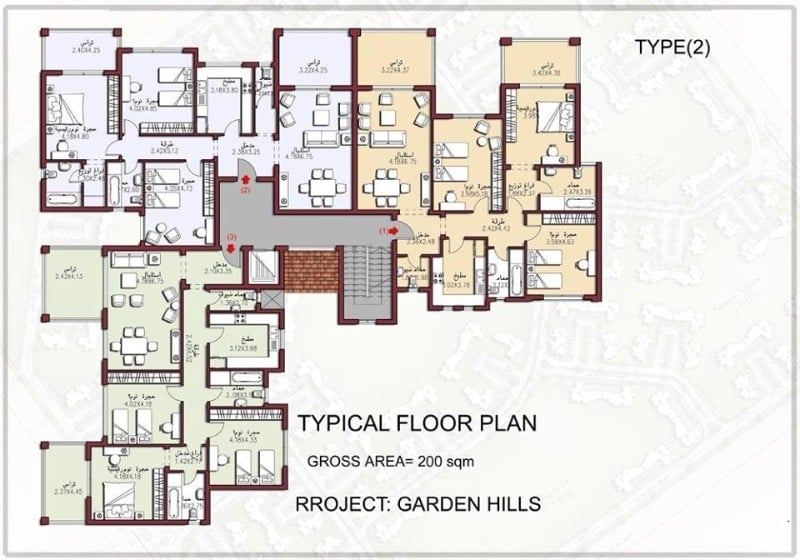 شقة دبلكس200مترمعهاالروف 100م كمبوند جاردن هيلز 6